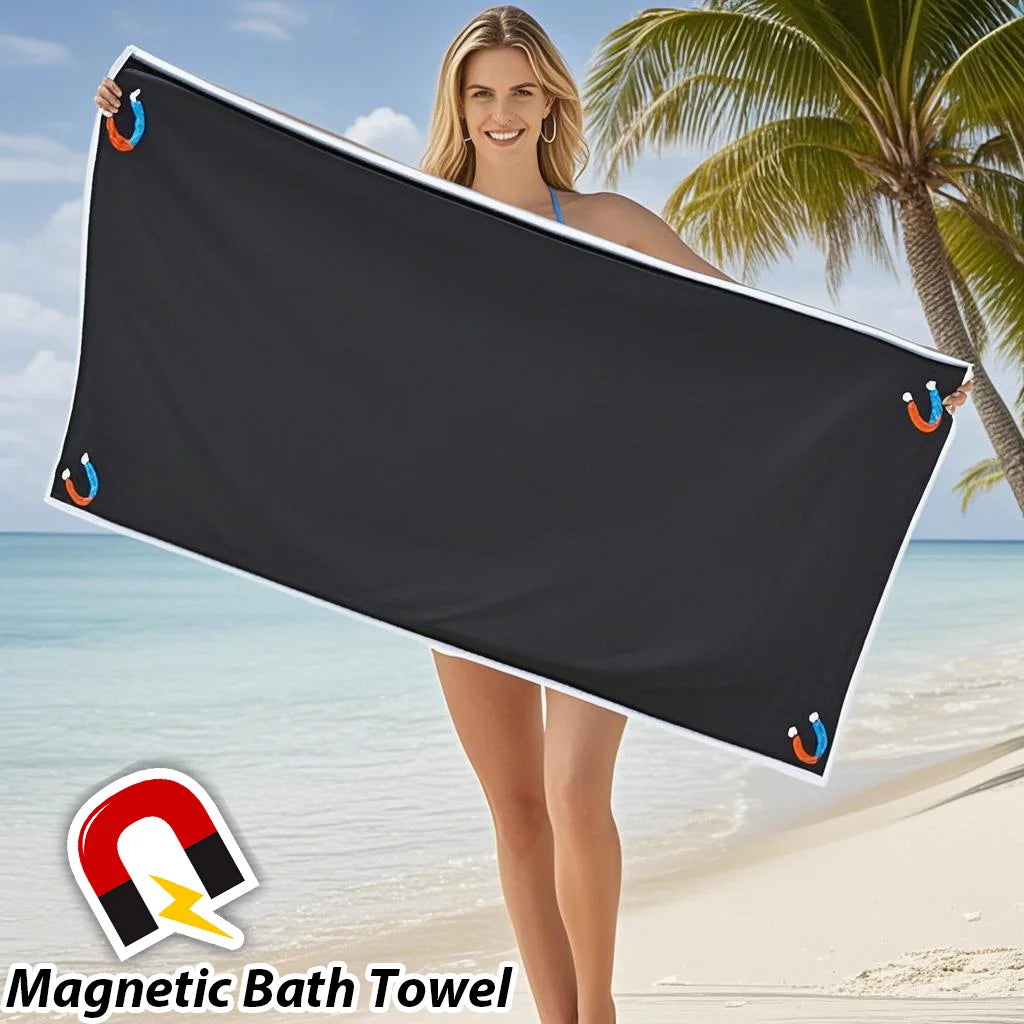 Outdoor Magnetic Bath Towel Multifunctional Magnet Towels Quick Drying Beach Towel for Surfing Swimming Changing Clothes